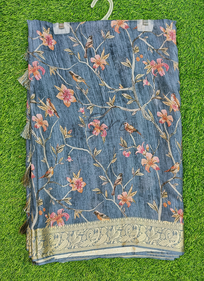 Beautiful Digital Print Viscose Crepe Saree