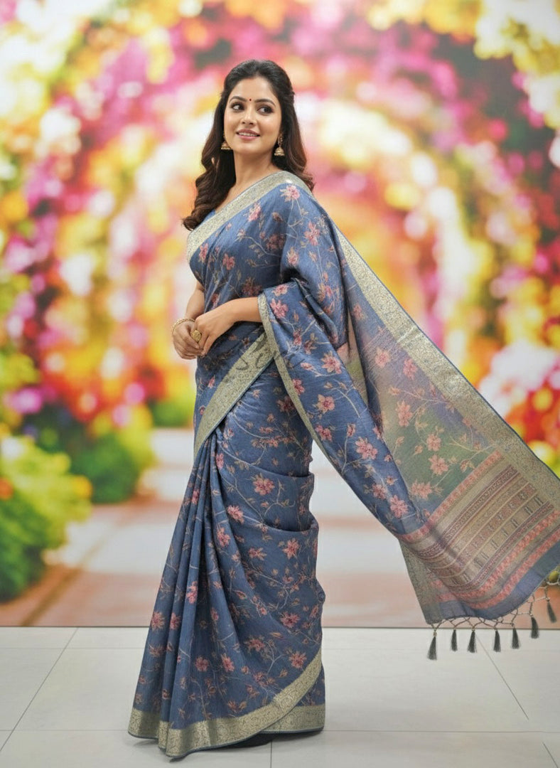 Beautiful Digital Print Viscose Crepe Saree