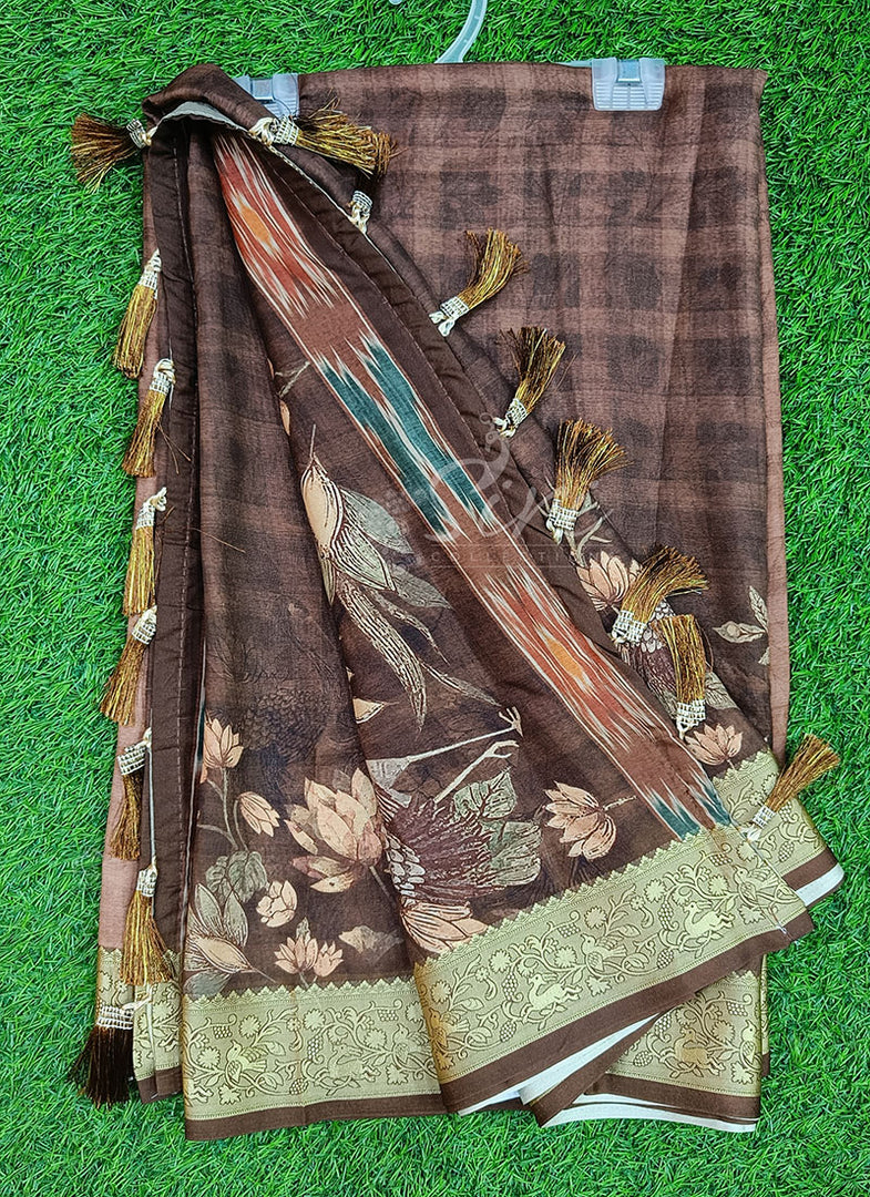 Beautiful Digital Print Viscose Crepe Saree