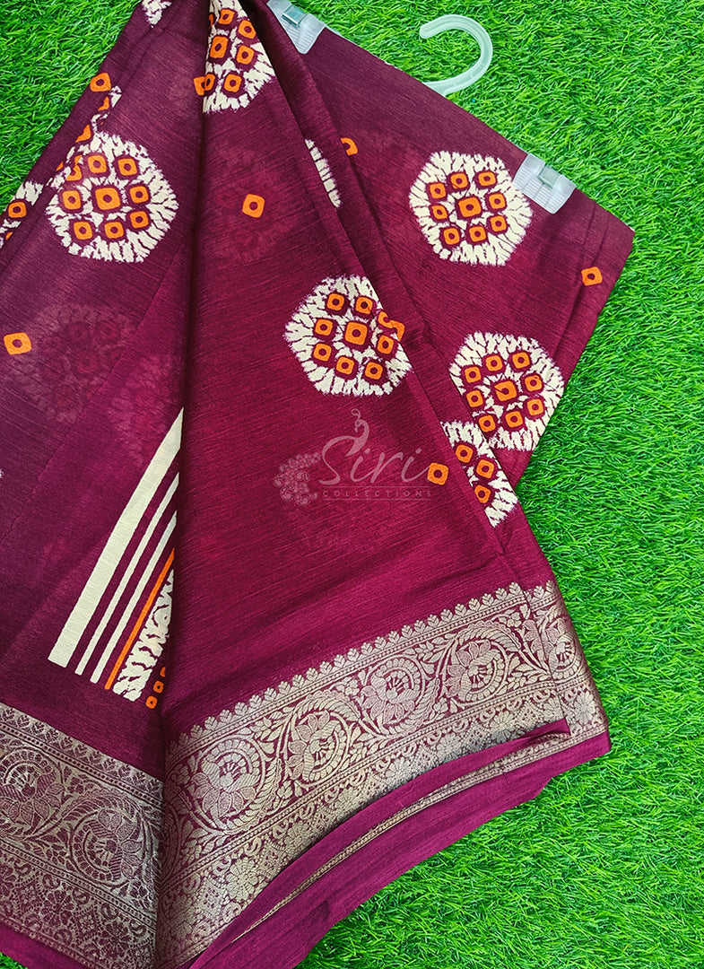 Festive Printed Fancy Chinon Crepe Saree