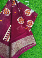 Load image into Gallery viewer, Festive Printed Fancy Chinon Crepe Saree