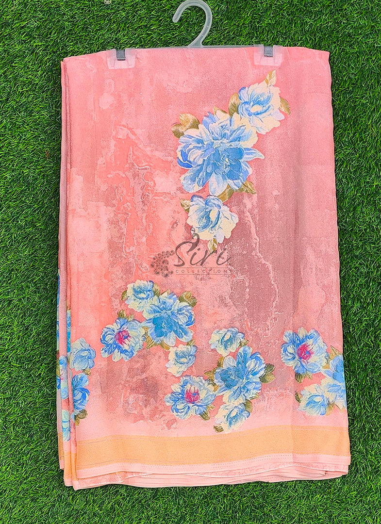 Latest Beautiful Digital Print Georgette Saree