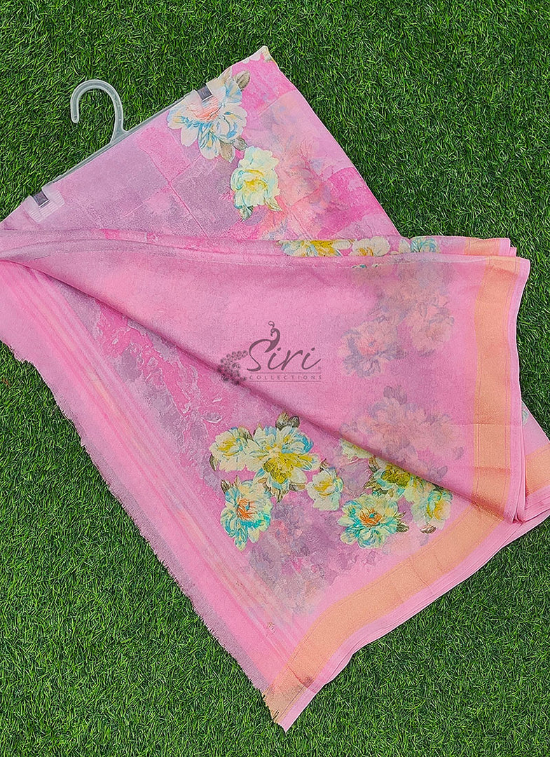 Latest Beautiful Digital Print Georgette Saree