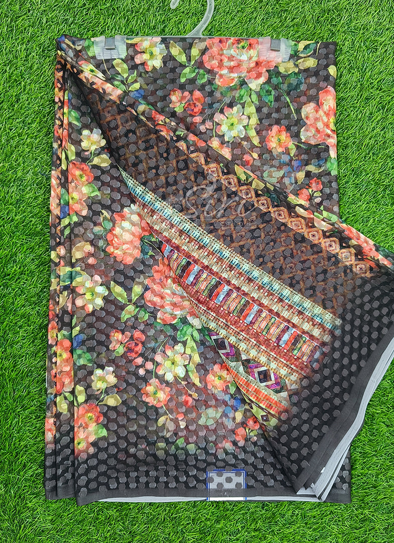 Trendy Digital Print Georgette Saree