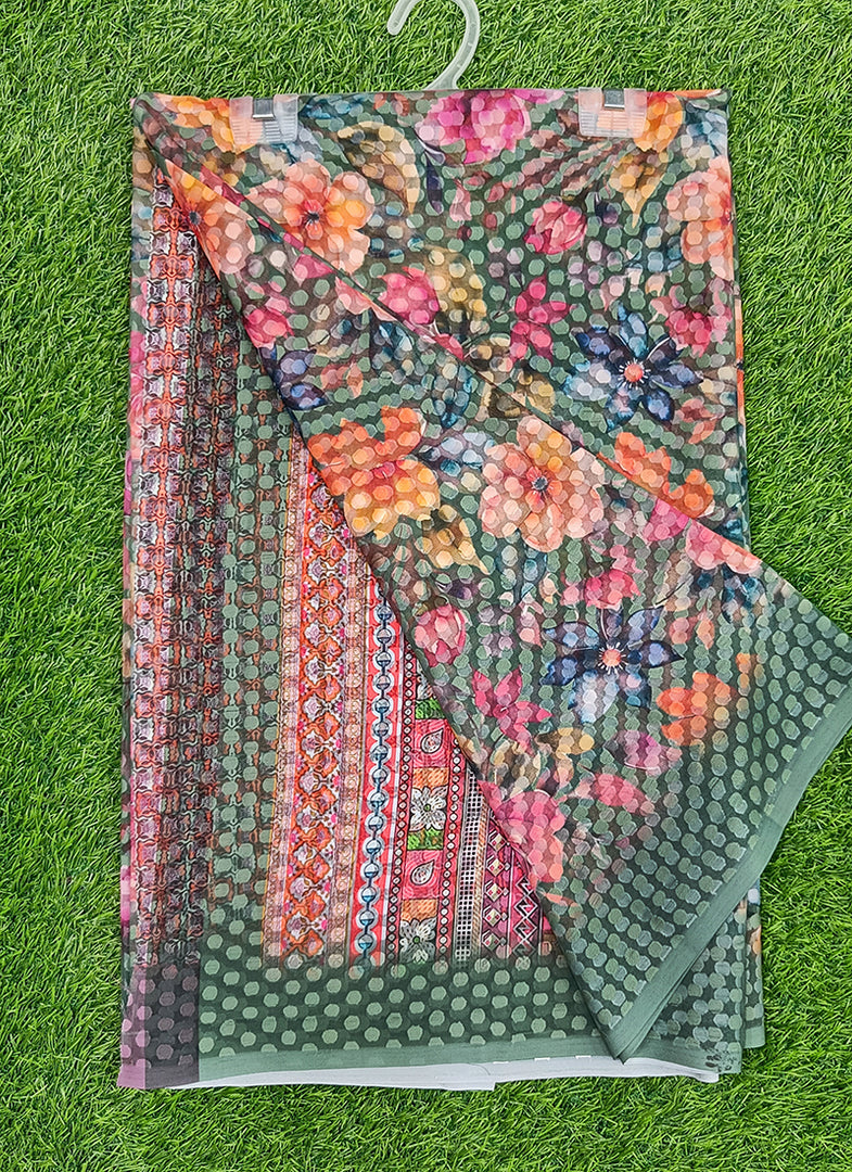 Trendy Digital Print Georgette Saree