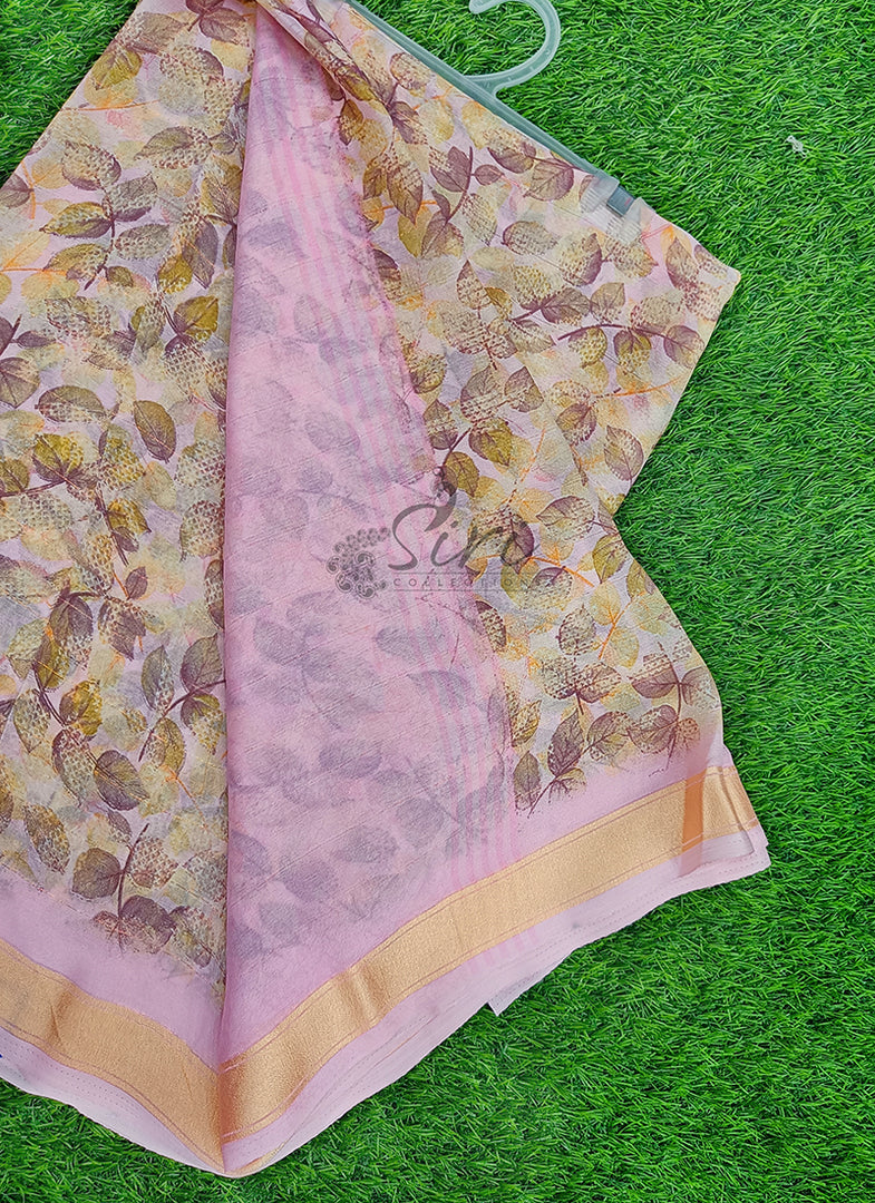 Lovely Printed Georgette Saree in Soft Borders