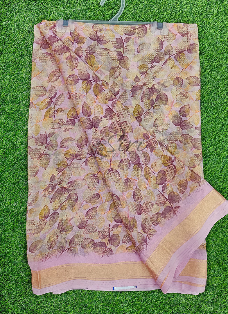 Lovely Printed Georgette Saree in Soft Borders