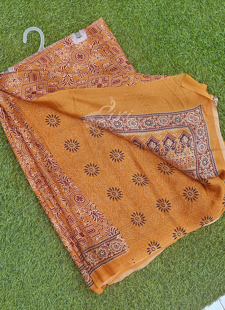 Digital Print Soft Georgette Saree