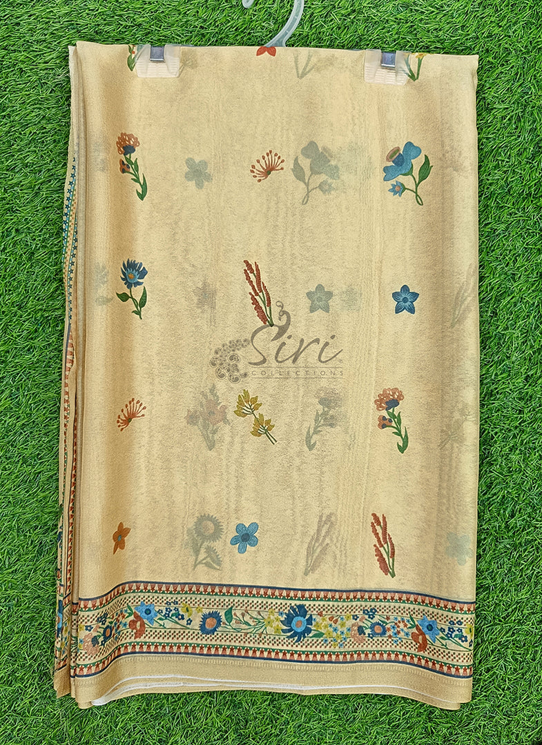 Latest Digital Print Crepe Georgette Saree