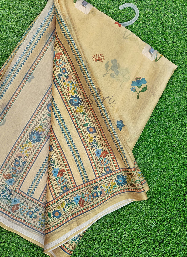 Latest Digital Print Crepe Georgette Saree