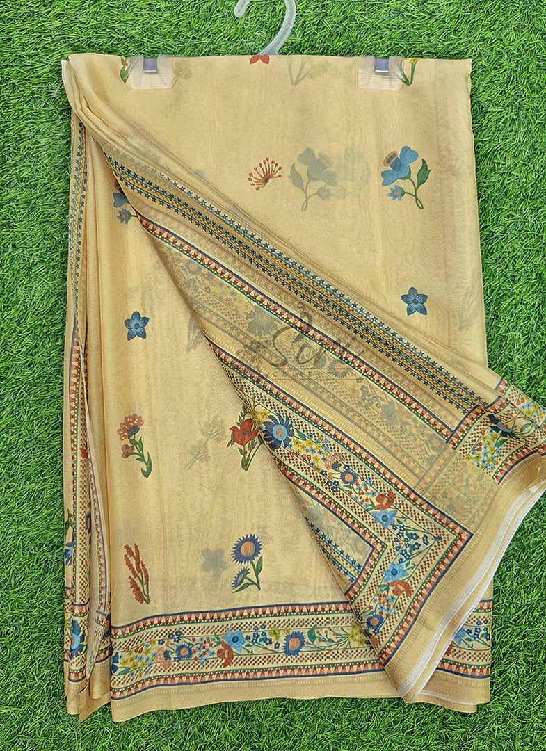 Latest Digital Print Crepe Georgette Saree