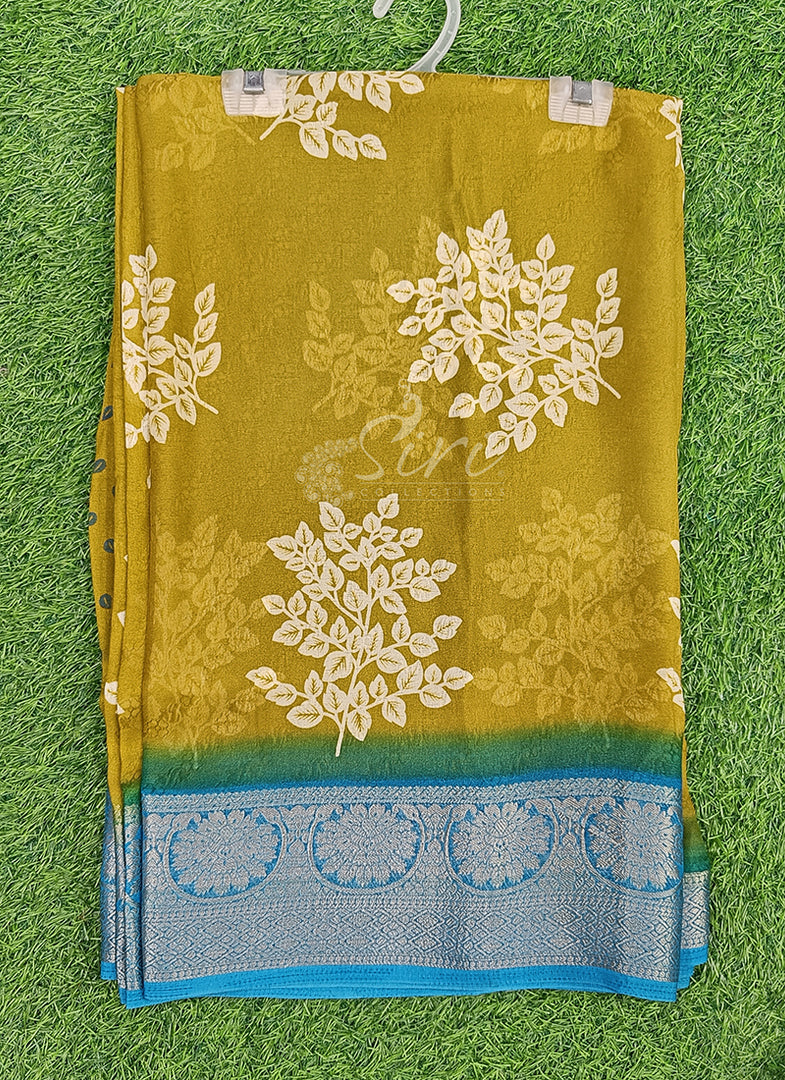 Latest Printed Moss Georgette Saree