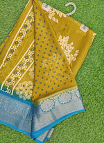 Load image into Gallery viewer, Latest Printed Moss Georgette Saree