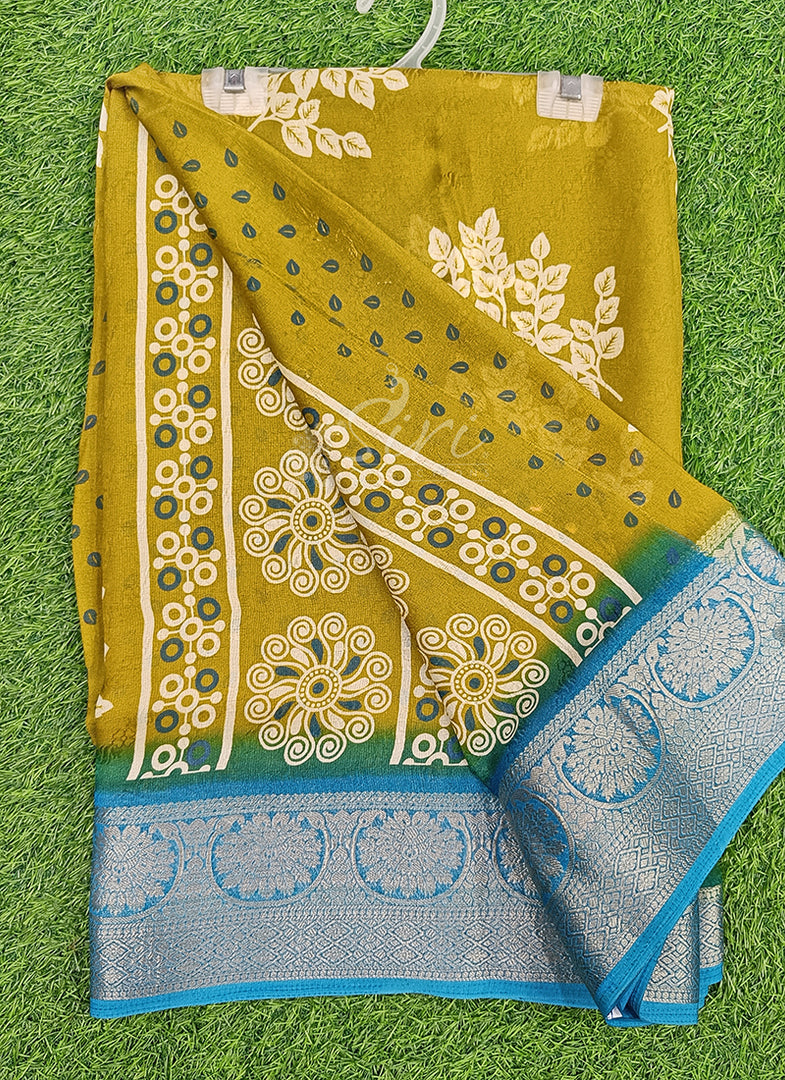 Latest Printed Moss Georgette Saree