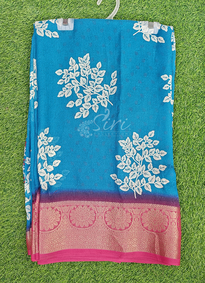 Latest Printed Moss Georgette Saree