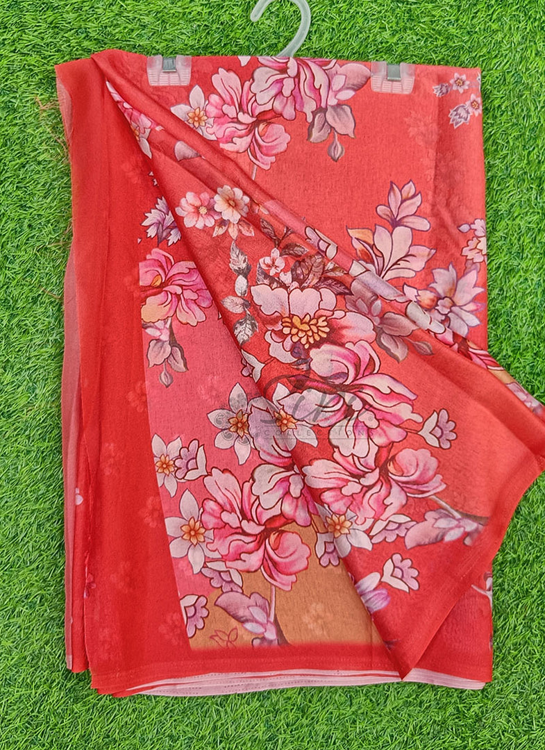 Latest Digital Print Crepe Georgette Saree