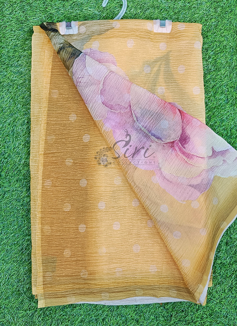 Lovely Digital Print Crush Saree