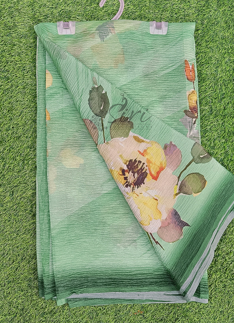 Lovely Digital Print Crush Saree