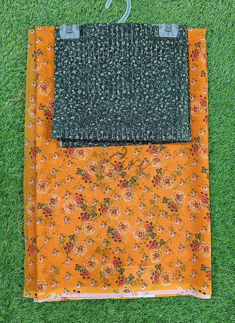 Latest Digital Print Georgette Saree