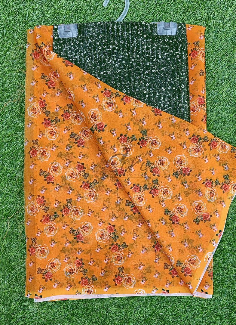 Latest Digital Print Georgette Saree