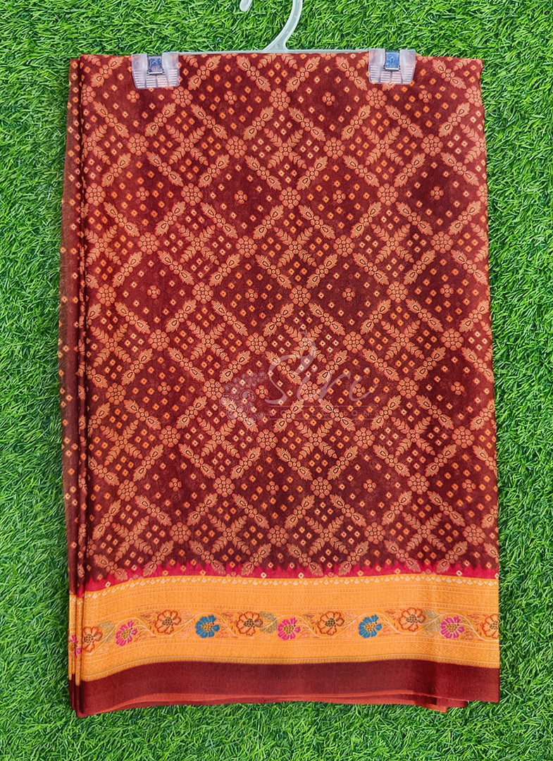 Latest Digital Print Crepe Georgette Saree