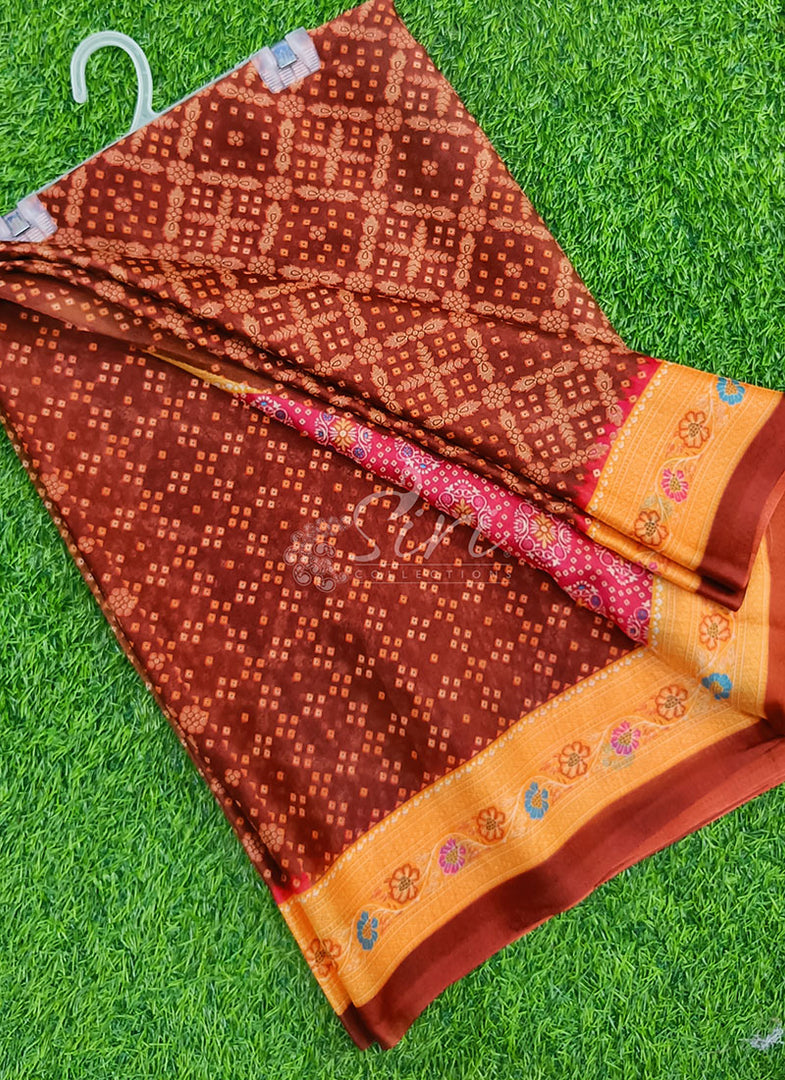 Latest Digital Print Crepe Georgette Saree