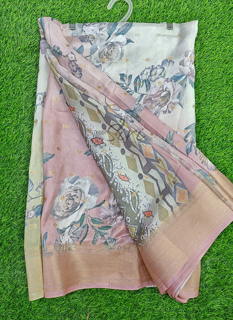 Lovely Digital Print Moss Georgette Saree