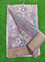 Load image into Gallery viewer, Lovely Digital Print Moss Georgette Saree