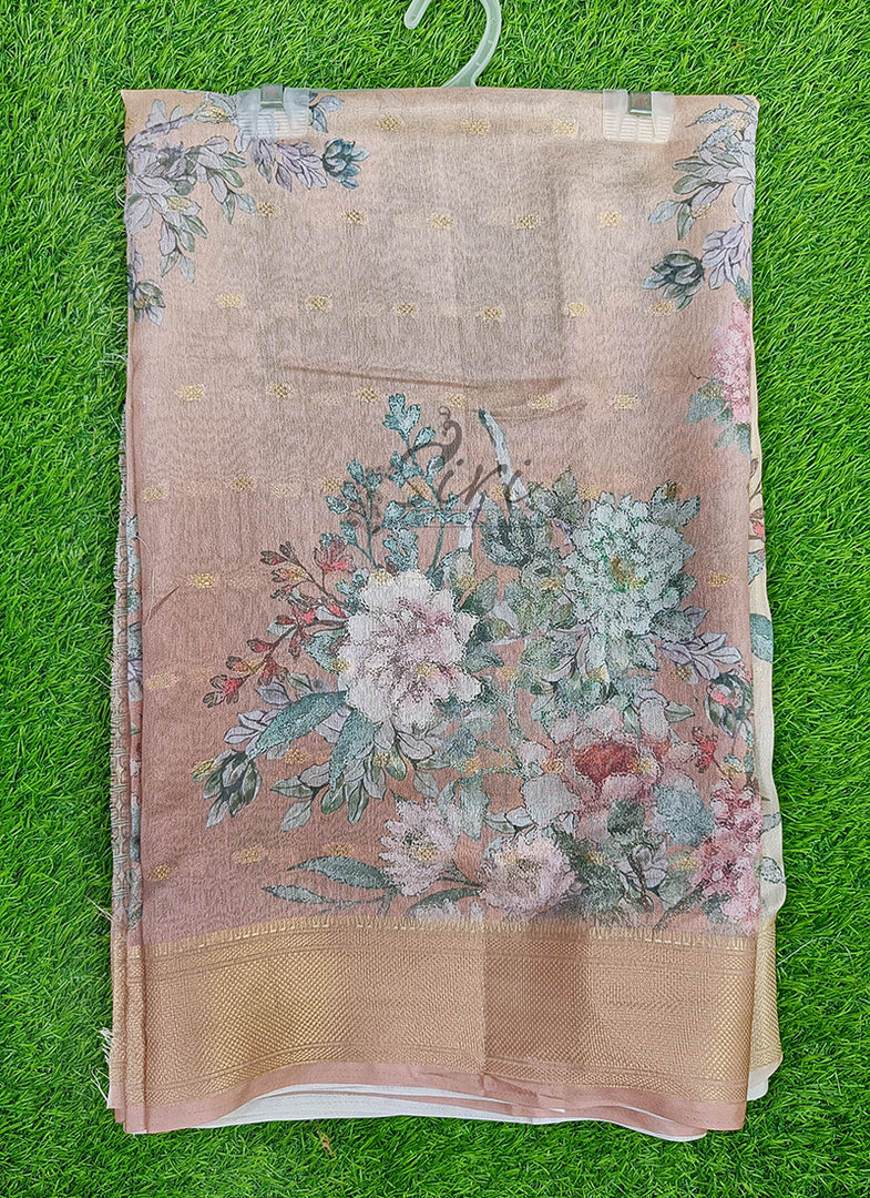 Lovely Digital Print Moss Georgette Saree