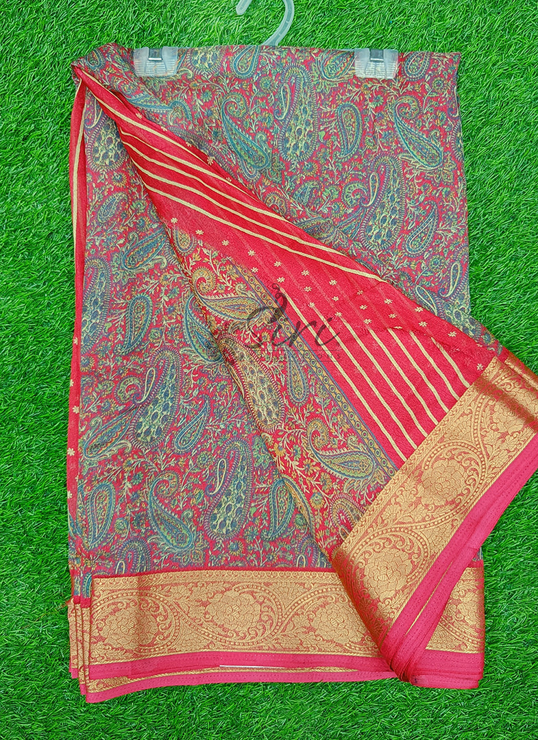 Beautiful Printed Moss Georgette Saree