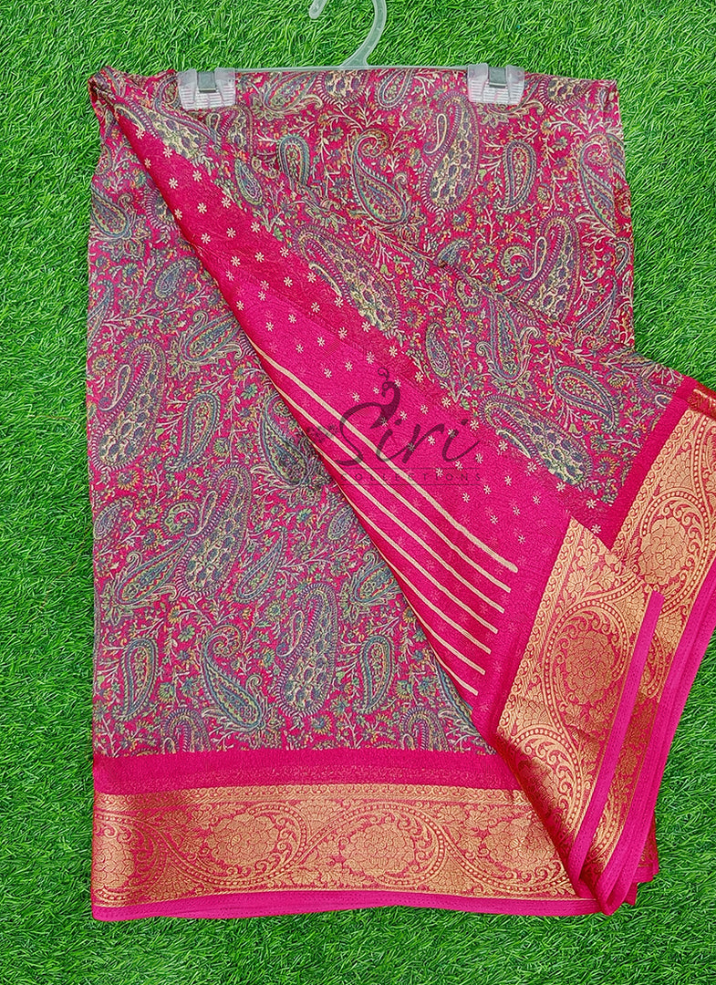 Beautiful Printed Moss Georgette Saree