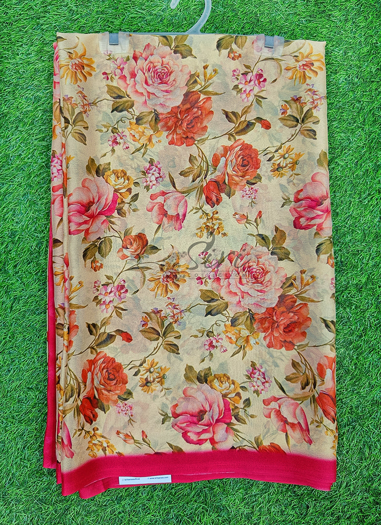 Latest Digital Print Crepe Georgette Saree