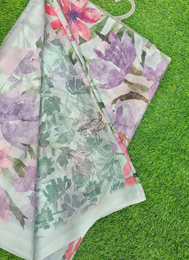 Latest Digital Print Crepe Georgette Saree