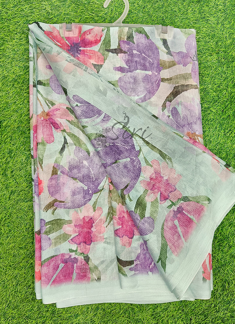 Latest Digital Print Crepe Georgette Saree