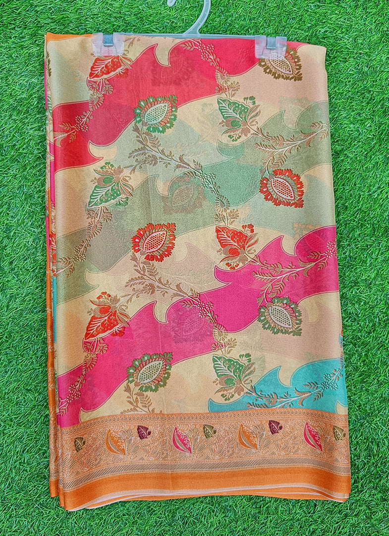 Latest Digital Print Crepe Georgette Saree