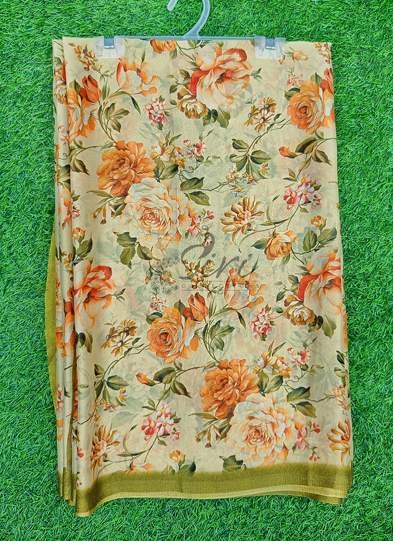 Latest Digital Print Crepe Georgette Saree