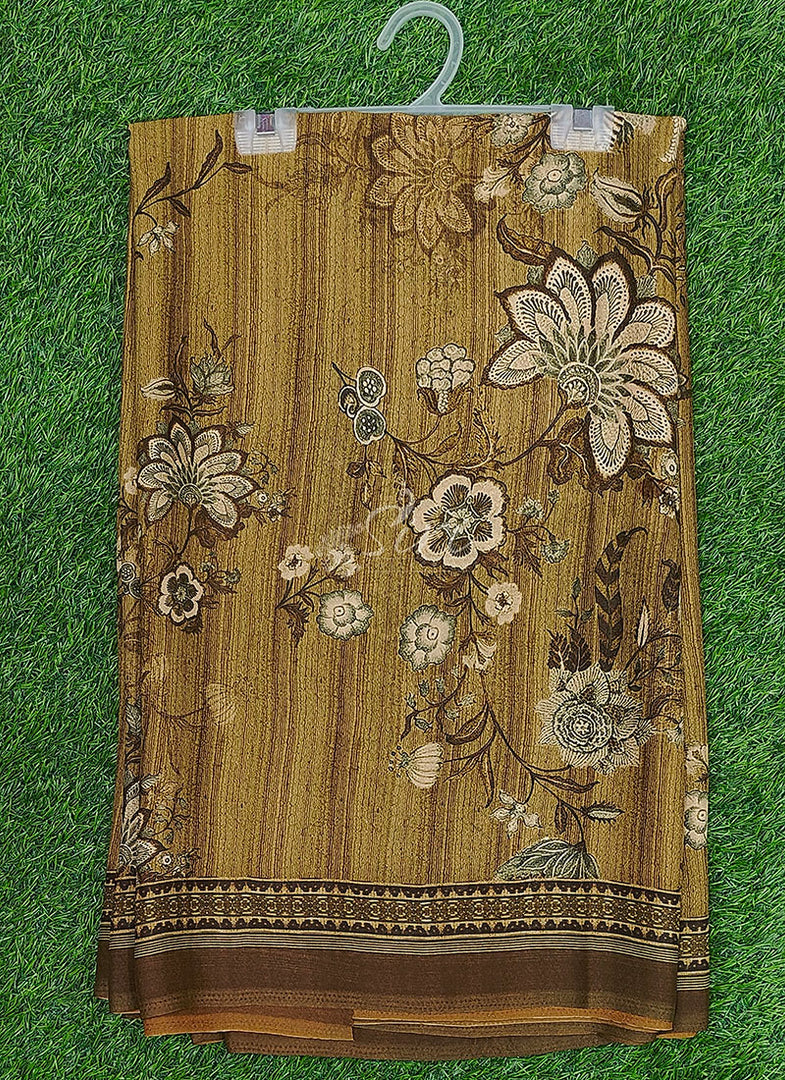 Premium Digital Print Crepe Georgette Saree with Blouse