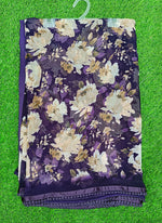 Load image into Gallery viewer, Printed Georgette Saree in Small Fancy Crochet Lace