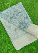 Load image into Gallery viewer, Lovely Pastel Shade Georgette Saree in Foil Print
