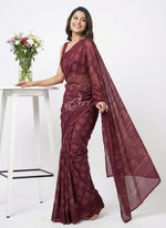 Load image into Gallery viewer, Lovely Georgette Saree in Self Shimmer Stripes