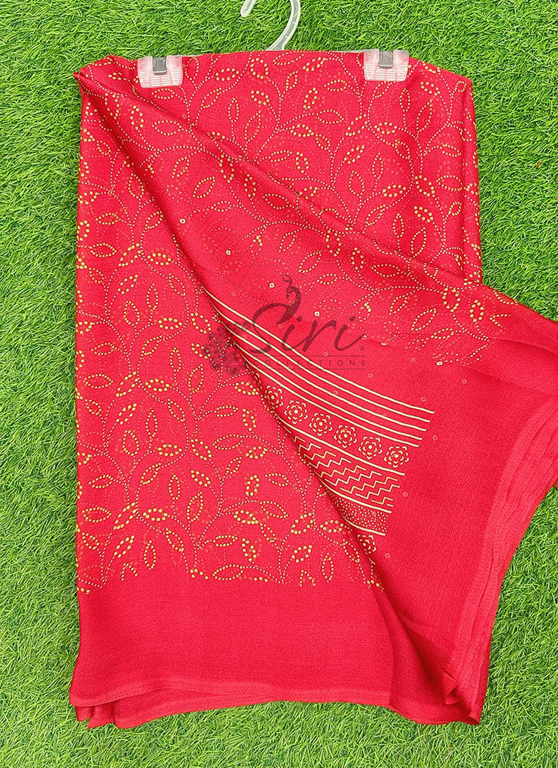 Lovely Georgette Saree in Self Shimmer Stripes