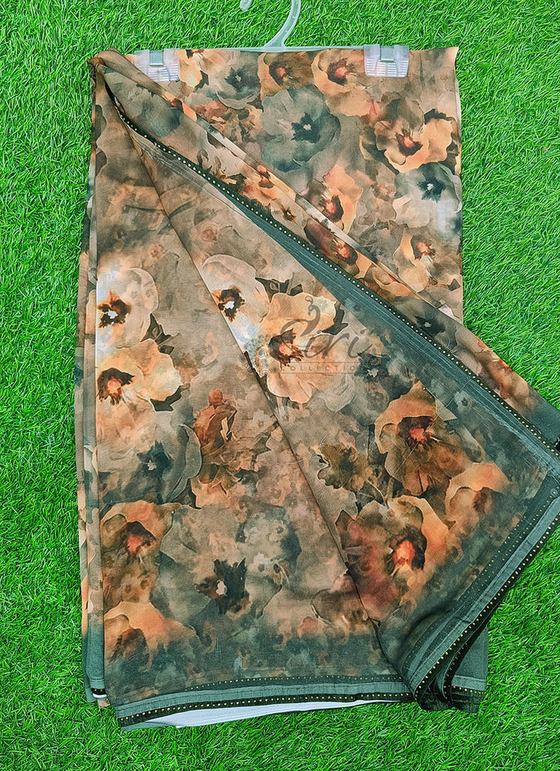 Lovely Digital Print Designer Georgette Saree