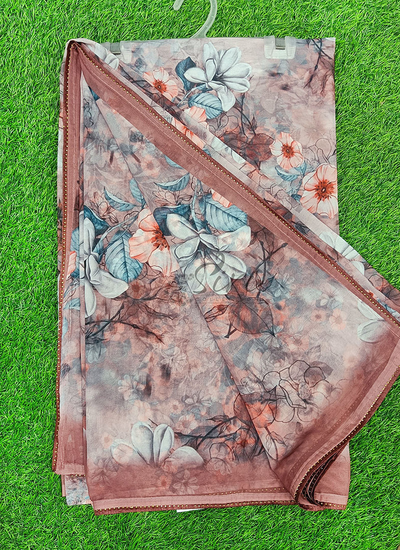 Lovely Digital Print Designer Georgette Saree