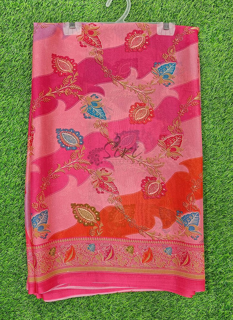 Latest Digital Print Crepe Georgette Saree