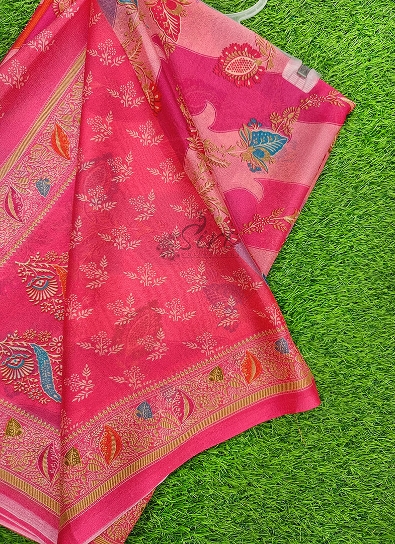 Latest Digital Print Crepe Georgette Saree