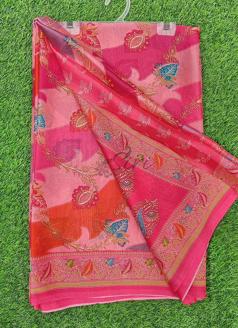 Latest Digital Print Crepe Georgette Saree