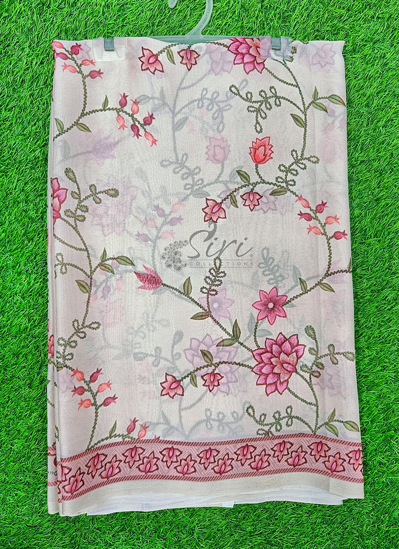 Latest Digital Print Crepe Georgette Saree