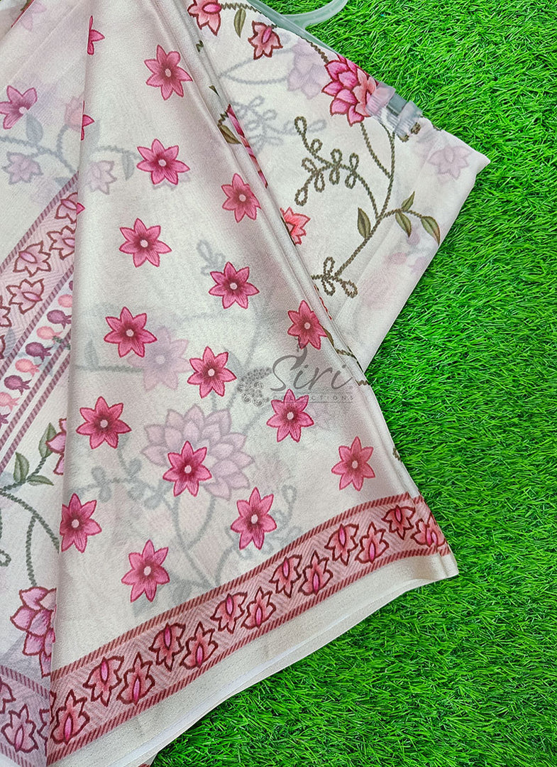 Latest Digital Print Crepe Georgette Saree