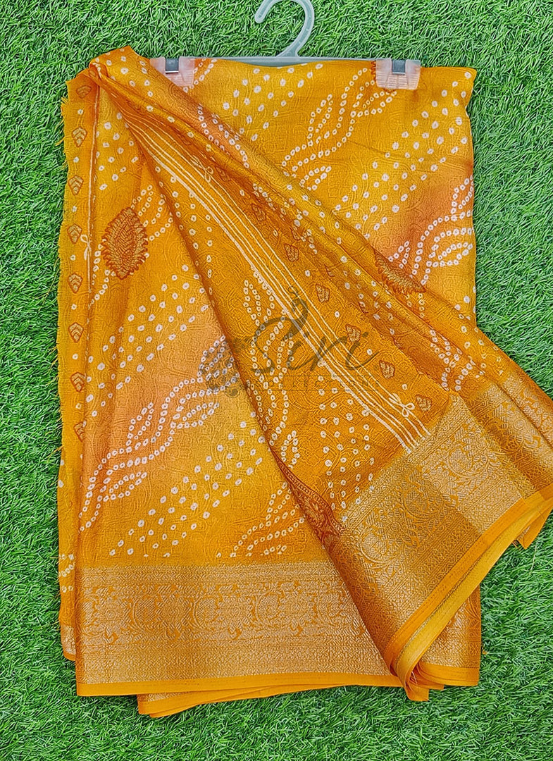 Shaded Soft Moss Georgette Saree in Self Design