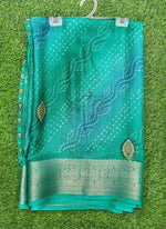 Load image into Gallery viewer, Shaded Soft Moss Georgette Saree in Self Design